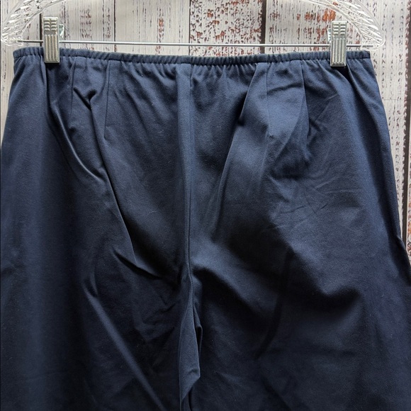 Eileen Fisher Navy Blue Organic Cotton Stretch Twill Evening Slim Ankle Pants - Picture 10 of 12